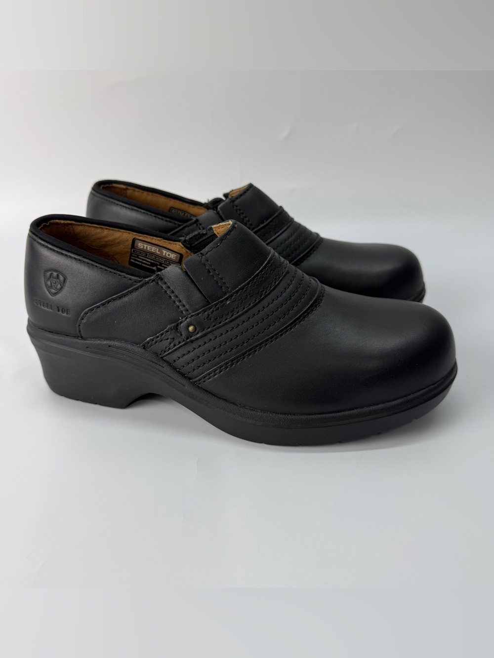 Ariat Steel Toe Slip Resistant Shoes Women’s Size 9 Black Leather Work Boot